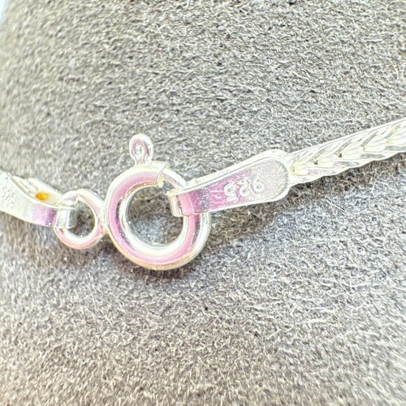 VTG Sterling Silver 925 Foxtail Link Chain Bracelet Spring Ring Clasp Size 7.25" - Picture 7 of 12